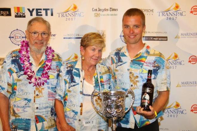Bill and Lu Lee and remaining crew of Merlin - 2017 Transpac ©  David Livingston